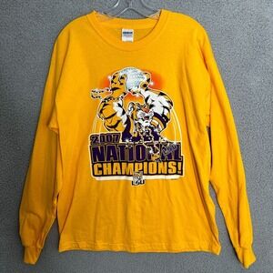 LSU Tigers T‎ Shirt Mens Large 2007 National Champions NCAA Football Gildan